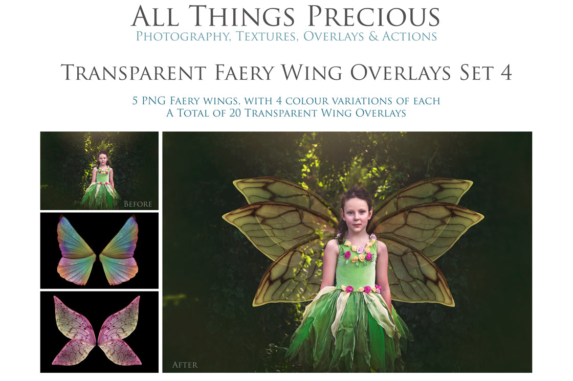 Digital Fairy Wings Overlays clipart. Png transparent see through files for photoshop. Butterfly Angel, Color, Print Photography editing. High resolution, 300dpi. Printable, Photography Graphic design assets, add on stock resources. Magical Scrapbooking design. Faery Photographer edit. Colorful Big Bundle. ATP Textures